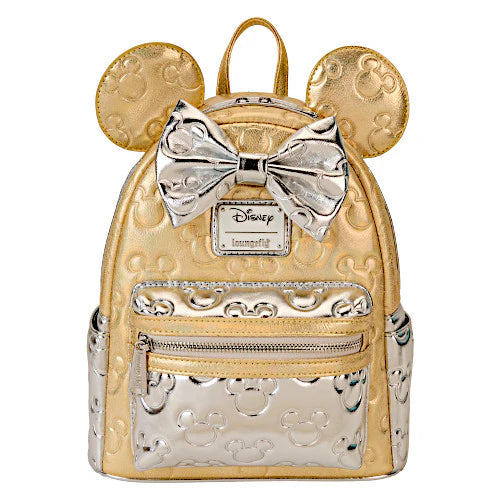 Minnie Mouse Metallic Gold & Silver Quilted Mini Backpack