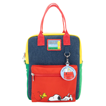 Peanuts 75th Anniversary Color Block Denim & Canvas Convertible Bag