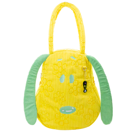 Peanuts Sherbet Spring Snoopy Head Oversized Corduroy Tote Bag