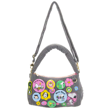 Peanuts Sherbet Spring Pins and Patches Corduroy Baguette Bag