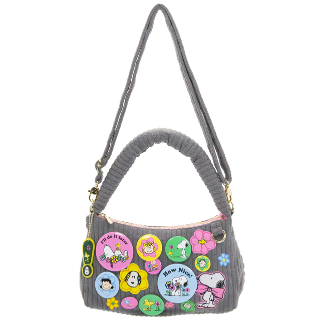 Peanuts Sherbet Spring Pins and Patches Corduroy Baguette Bag