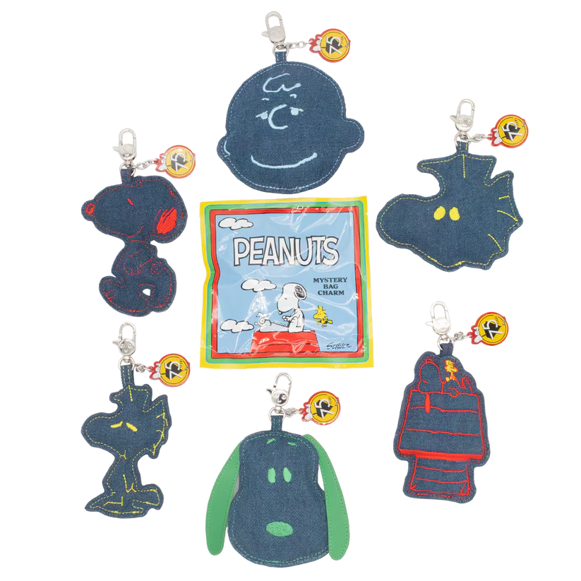 Peanuts 75th Anniversary Mystery Bag Padded Denim Character Bag Charms