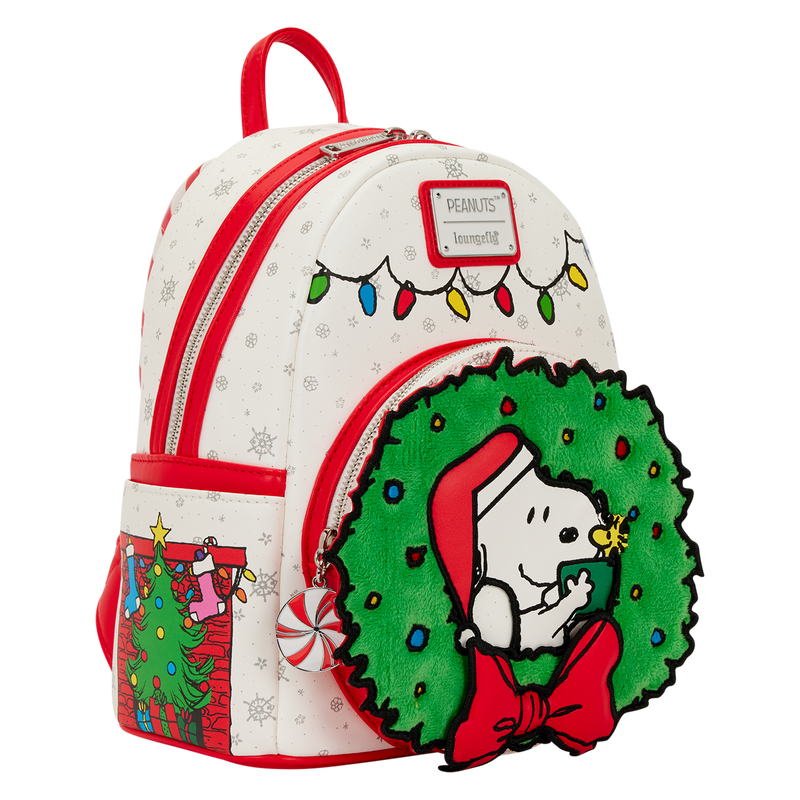 Peanuts Snoopy & Woodstock Holiday Plush Wreath Mini Backpack 3