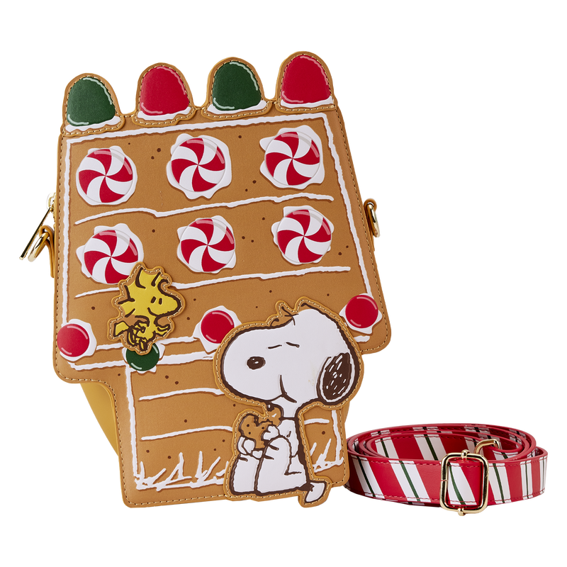Loungefly Peanuts Snoopy Gingerbread House Figural Crossbody Bag