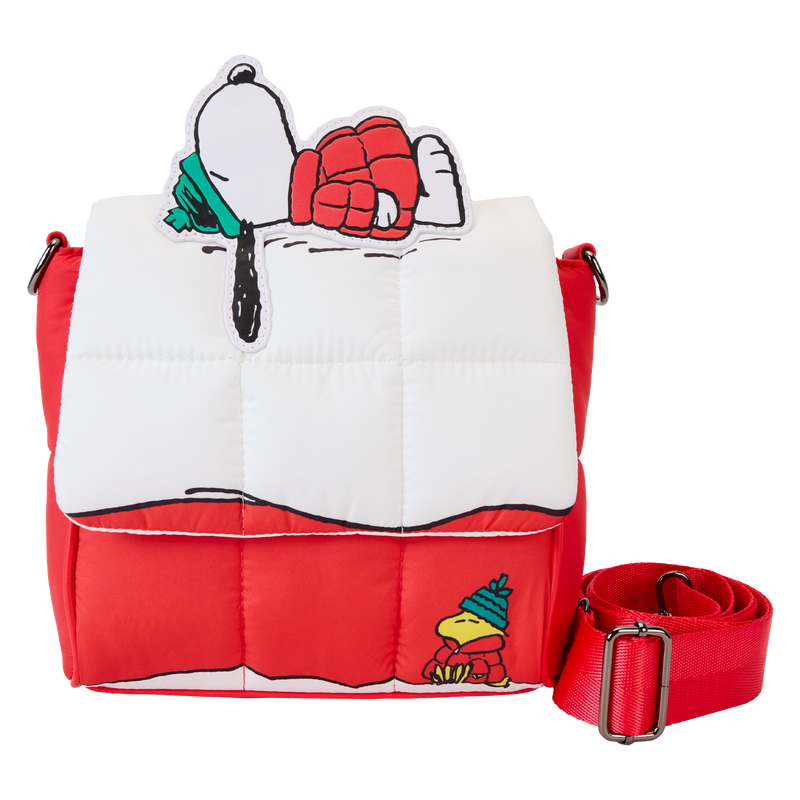 Peanuts Snoopy & Woodstock Snow Day Doghouse Crossbody Bag