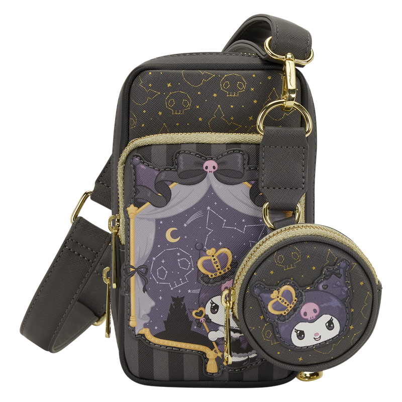 Sanrio Kuromi 20th Anniversary Cell Phone Crossbody Bag with Coin Bag NEW 5