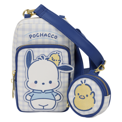 Sanrio Pochacco Gingham Cellphone Crossbody Bag with Coin Bag