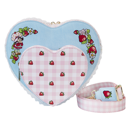 Strawberry Shortcake Denim Heart Shaped Figural Crossbody Bag