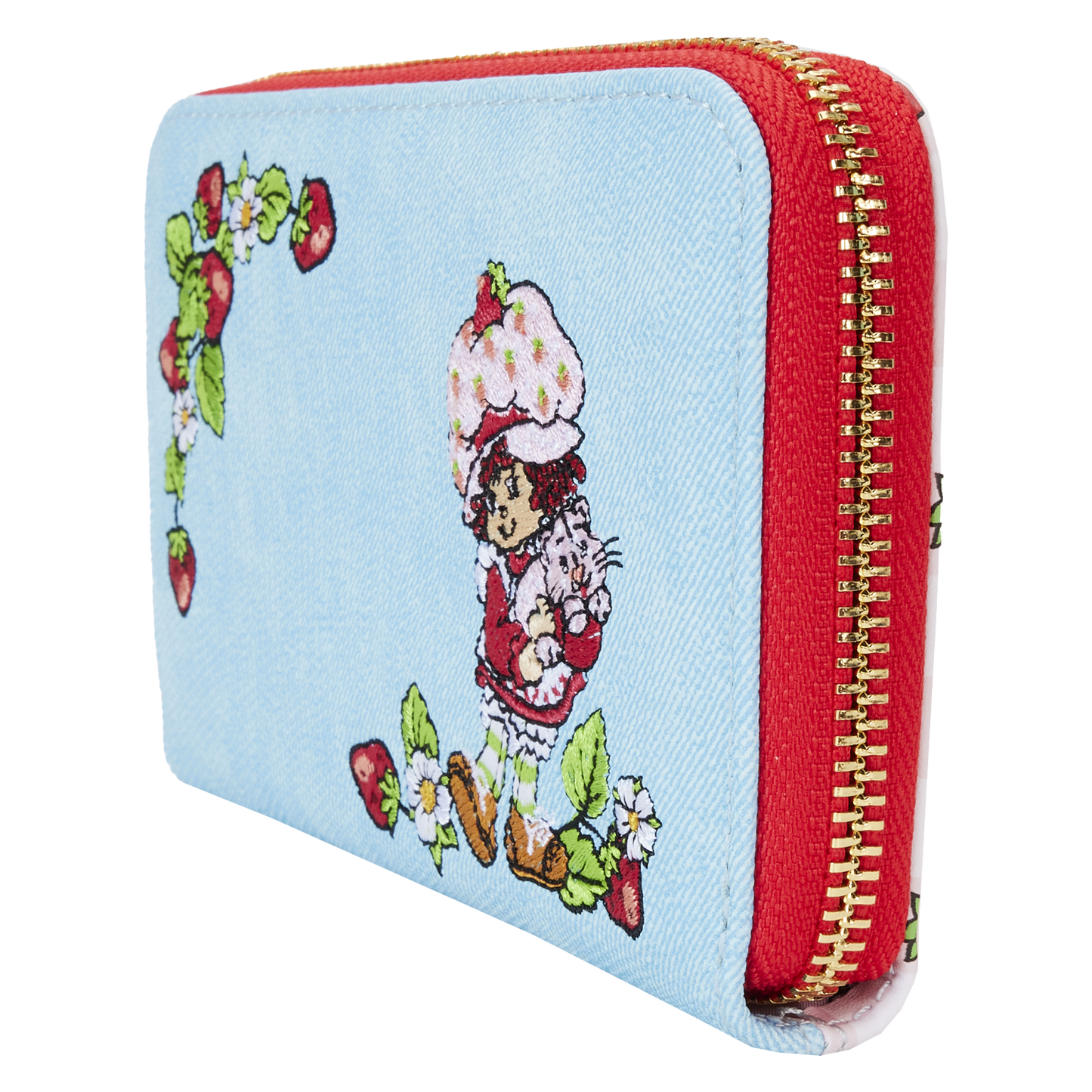 Strawberry Shortcake Denim Zip Around Wallet