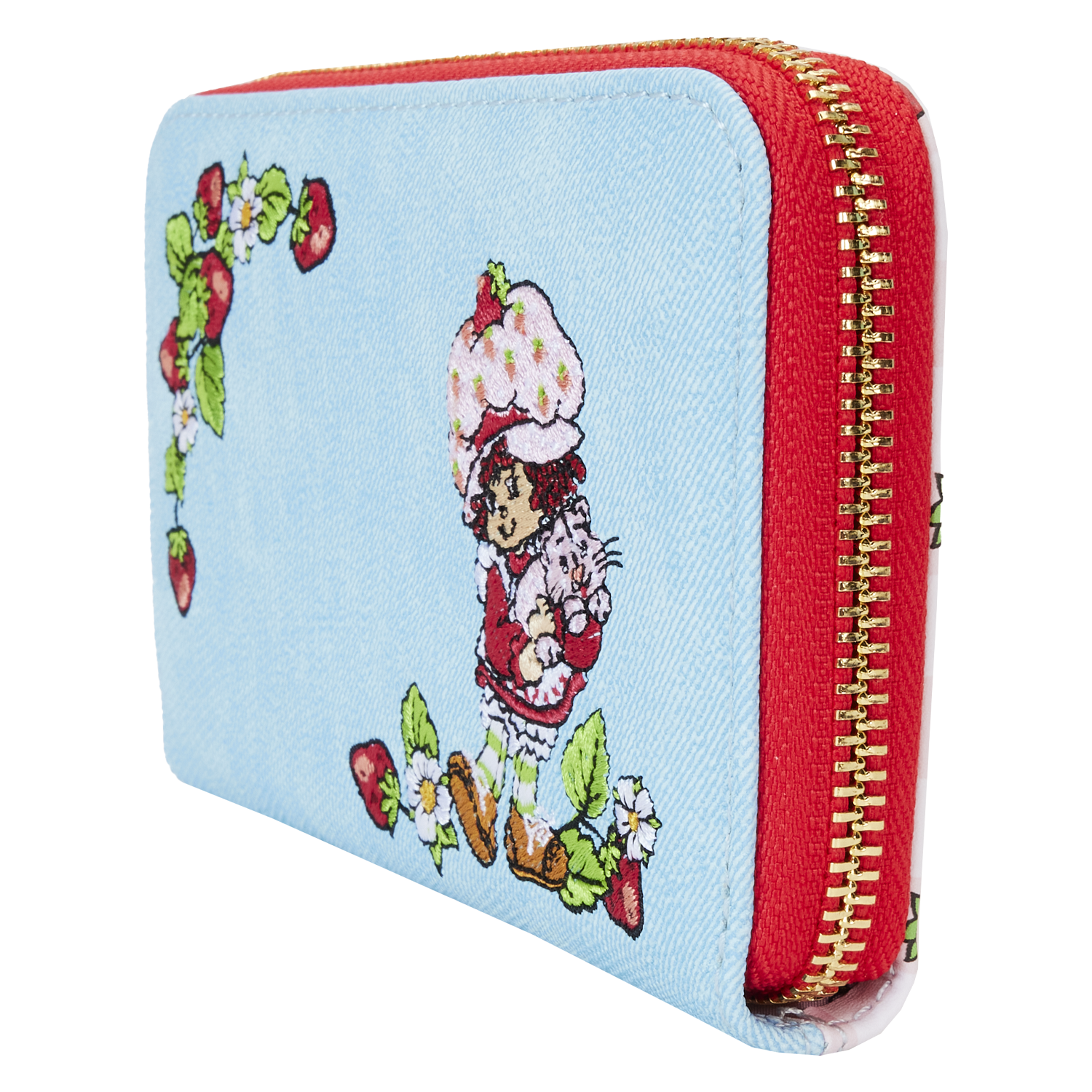 Strawberry Shortcake Denim Zip Around Wallet