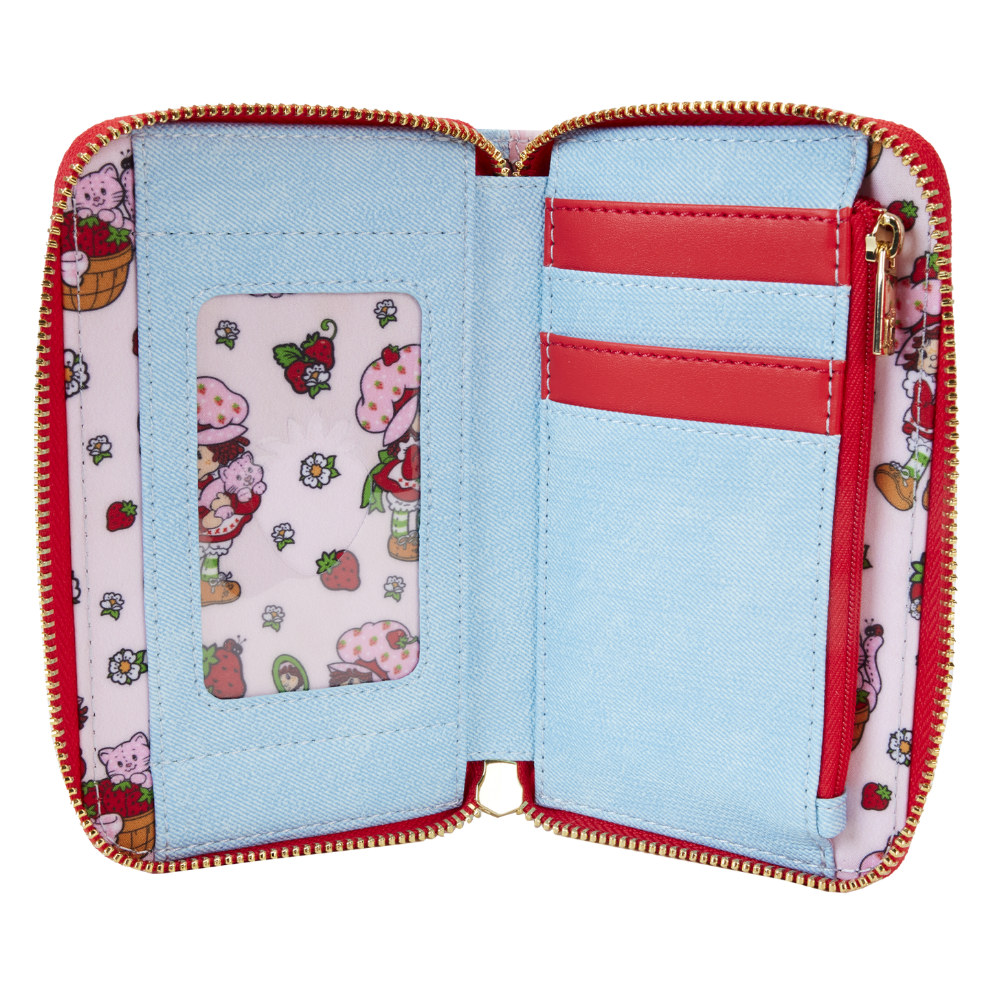 Strawberry Shortcake Denim Zip Around Wallet