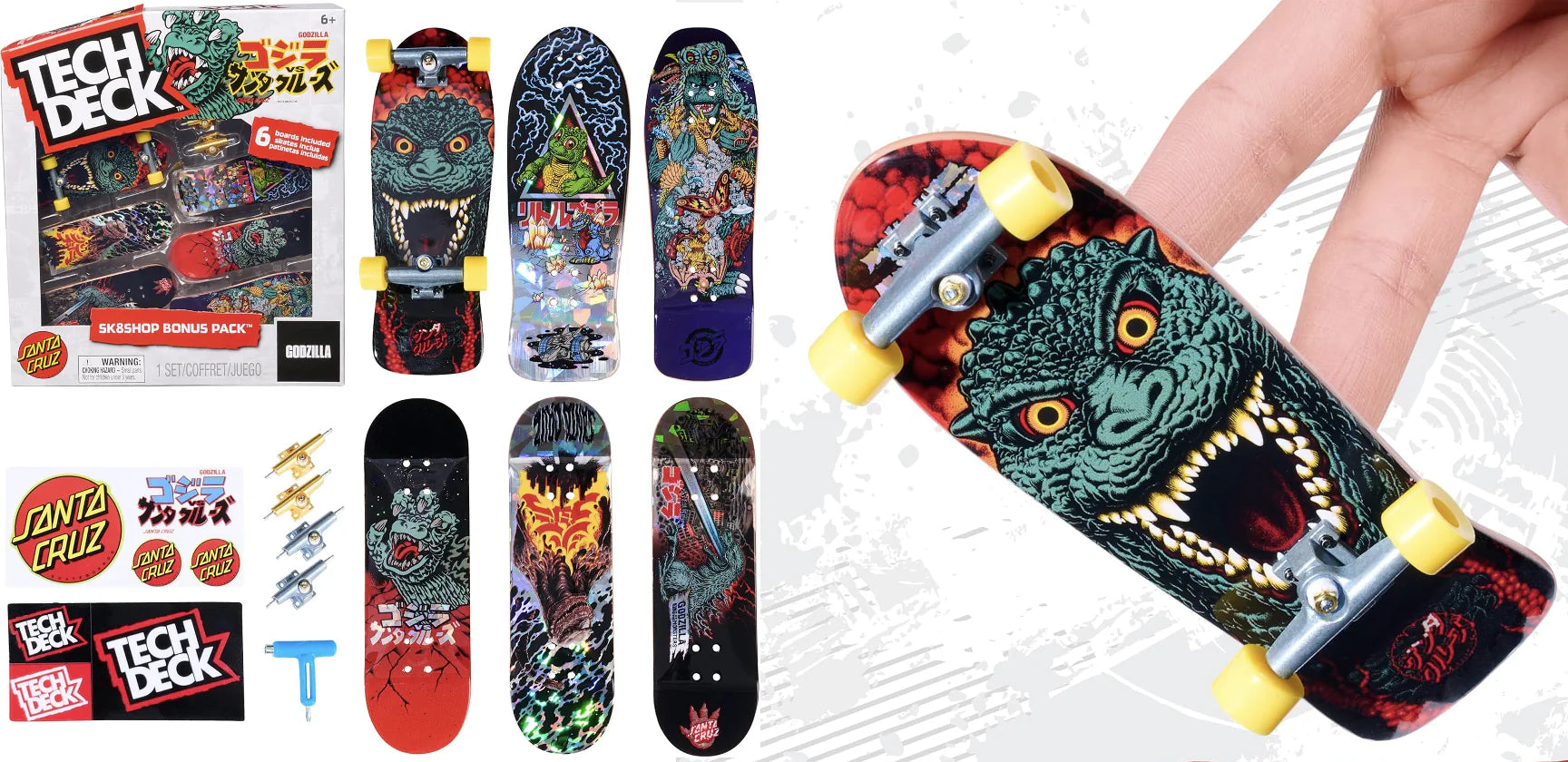 Godzilla Sk8shop Bonus Pack Fingerboards