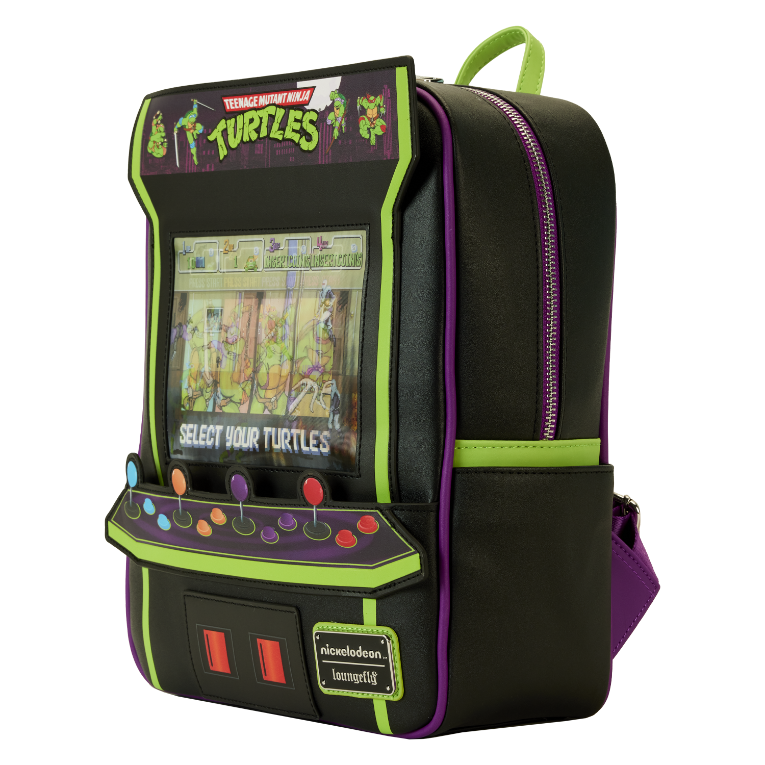 Teenage Mutant Ninja Turtles 40th Anniversary Vintage Arcade Lenticular Glow Mini Backpack 4