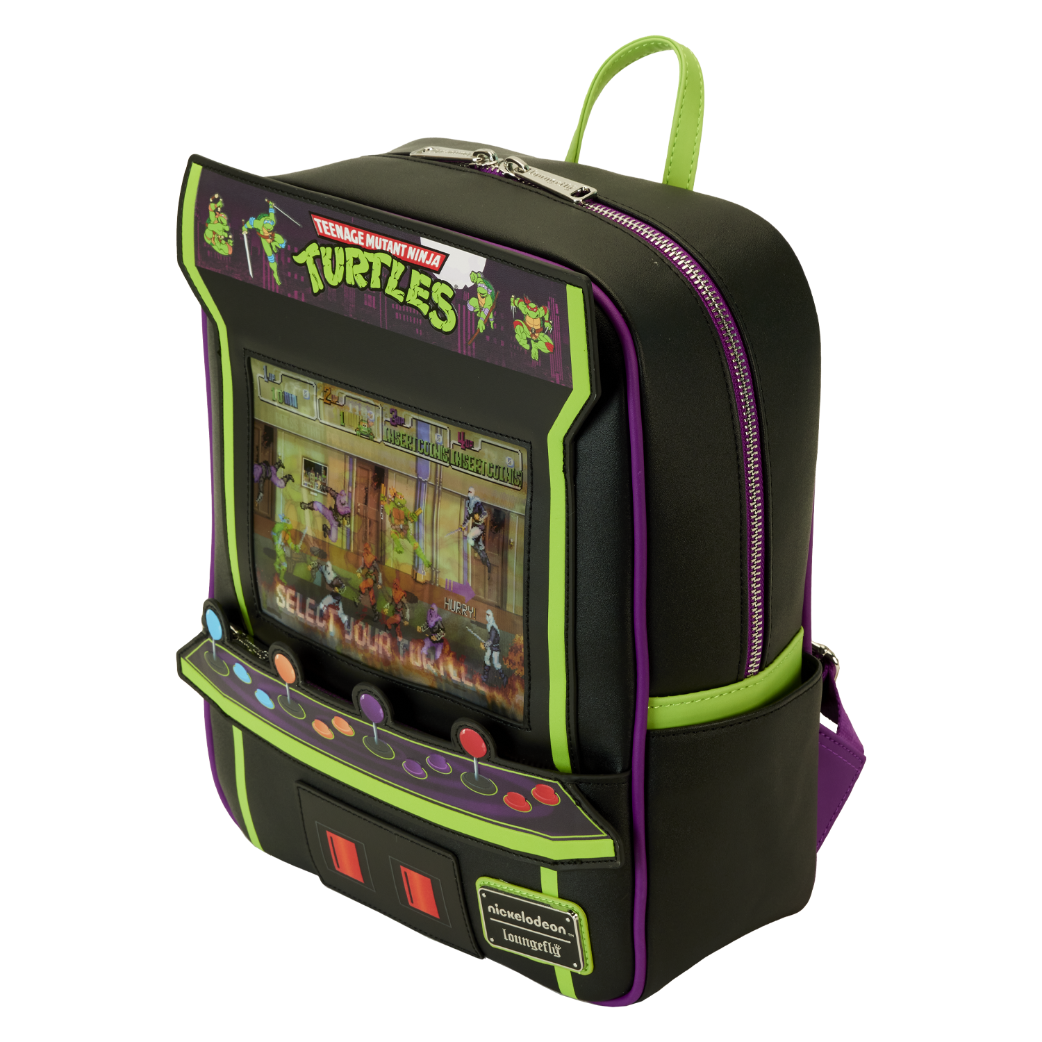 Teenage Mutant Ninja Turtles 40th Anniversary Vintage Arcade Lenticular Glow Mini Backpack 5