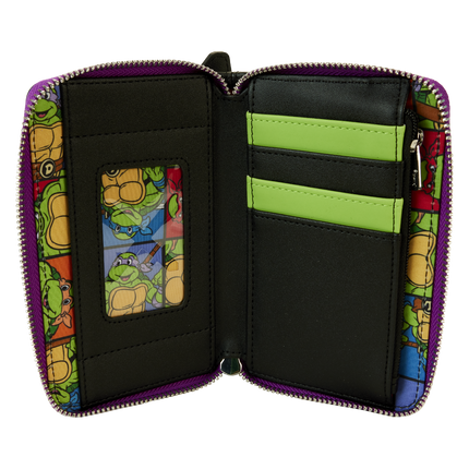 Teenage Mutant Ninja Turtles 40th Anniversary Vintage Arcade Lenticular Glow Zip Around Wallet