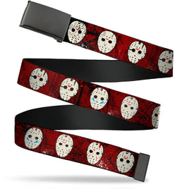 Friday the 13th Hockey Mask Icons Seatbelt Buckle Belt