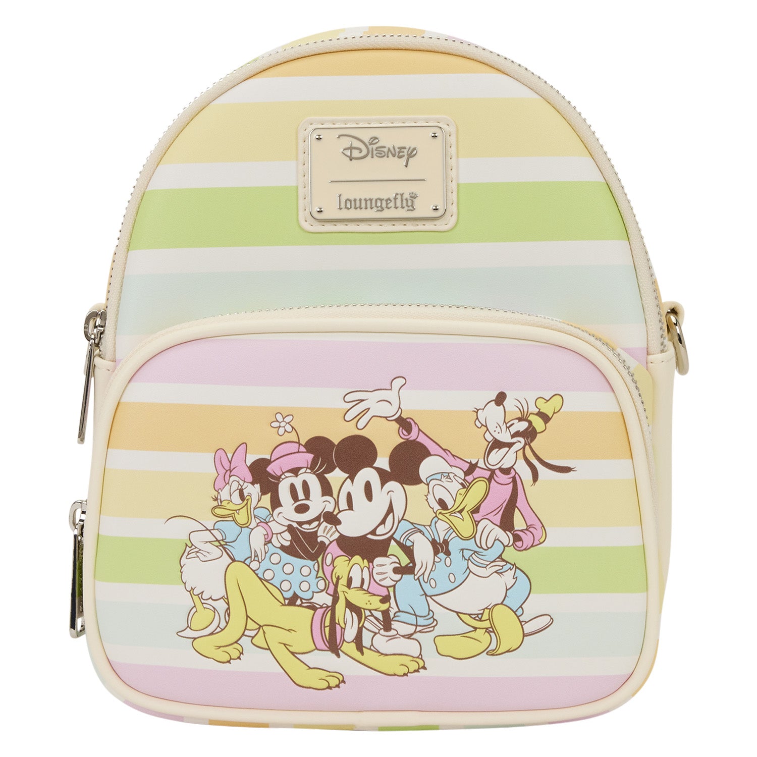 Disney Mickey & Friends Rainbow Stripes Convertible Mini Backpack & Crossbody Bag