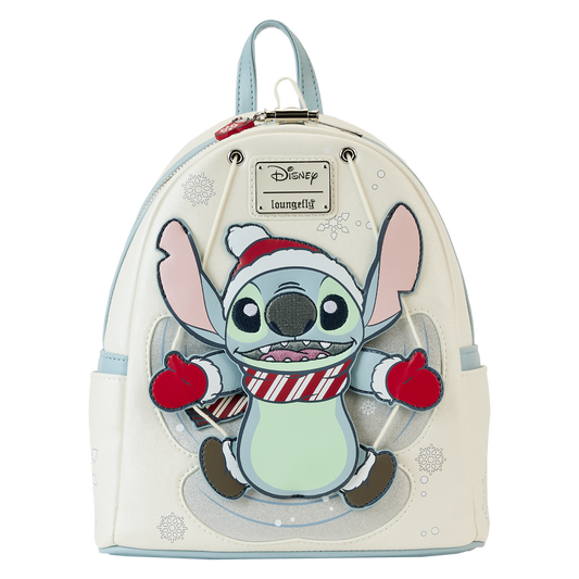 Stitch Holiday Snow Angel Glitter Mini Backpack