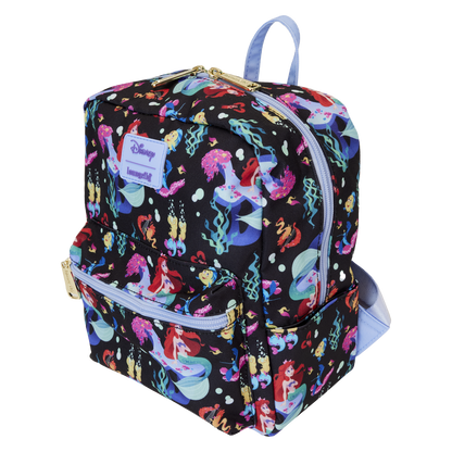 The Little Mermaid 35th Anniversary Life is the Bubbles All-Over Print Nylon Square Mini Backpack