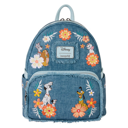 Disney Dogs and Cats Denim Fringe Mini Backpack