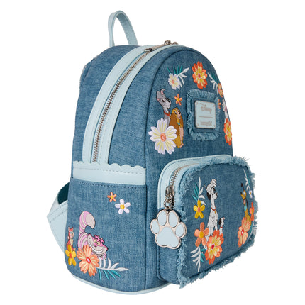 Disney Dogs and Cats Denim Fringe Mini Backpack