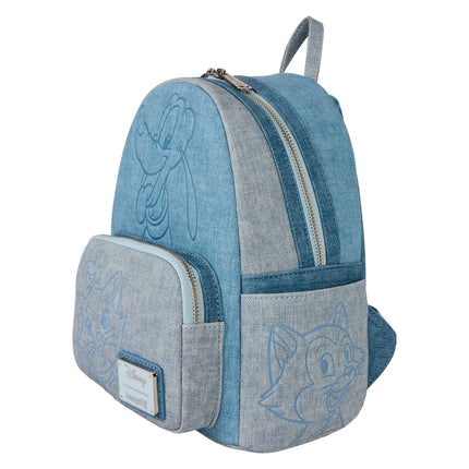 Disney Dogs and Cats Mini Backpack Faux Denim