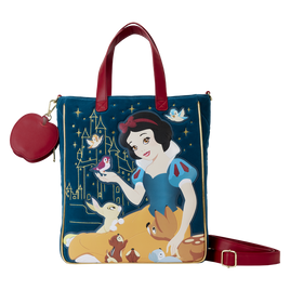 Snow White Classic Apple Quilted Velvet Tote Bag With Coin Bag