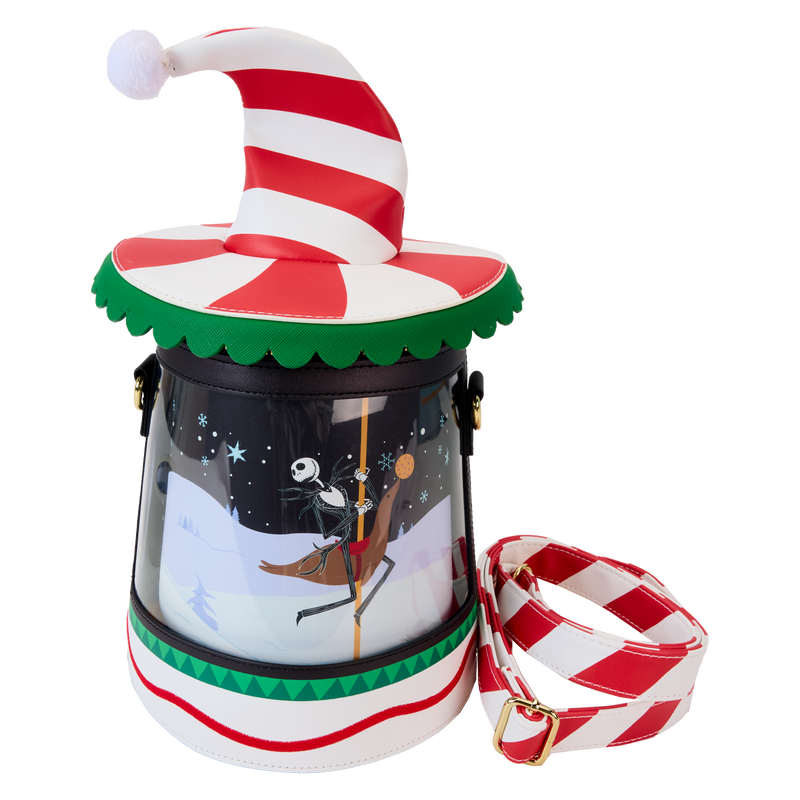 The Nightmare Before Christmas Candy Cane Carousel Spinning Figural Crossbody Bag