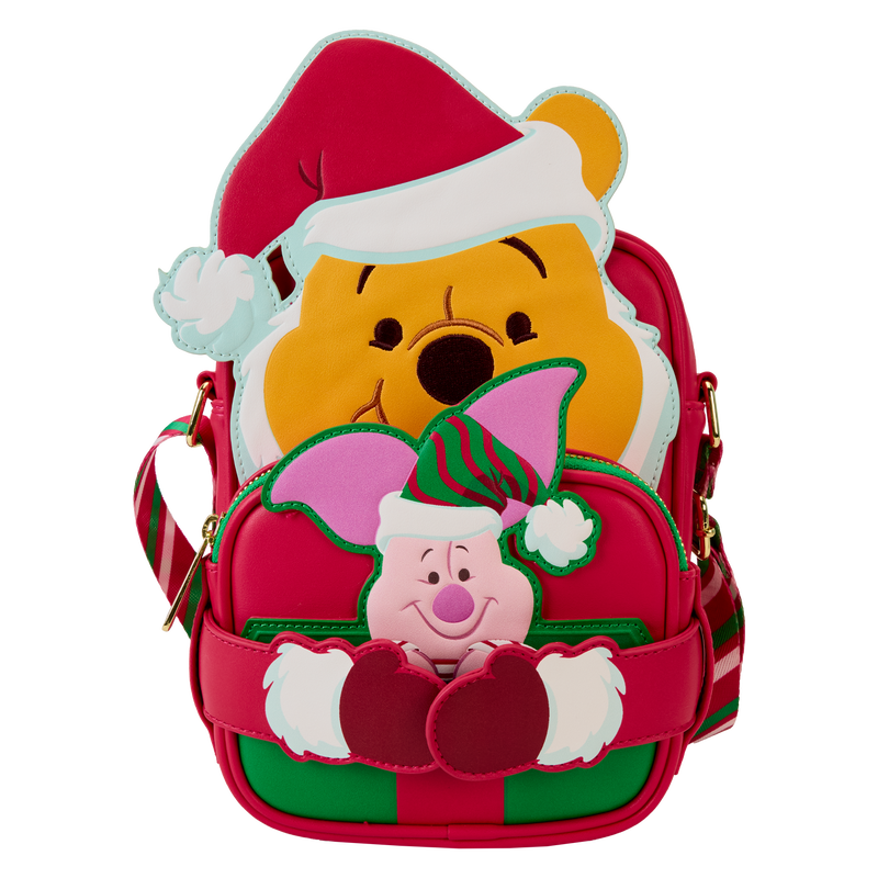 Winnie The Pooh Santa Winnie & Piglet Crossbuddies Cosplay Crossbody Bag With Coin Bag