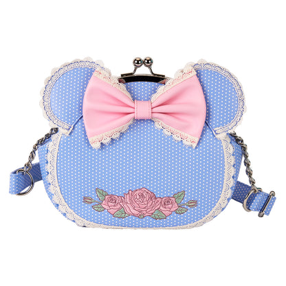 LF DISNEY MINNIE FLORAL AND LACE KISSLOCK CROSSBODY BAG