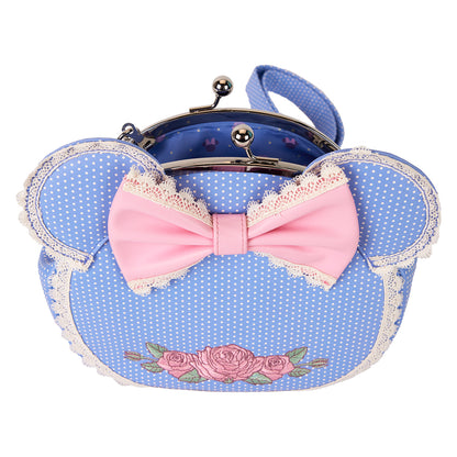 LF DISNEY MINNIE FLORAL AND LACE KISSLOCK CROSSBODY BAG