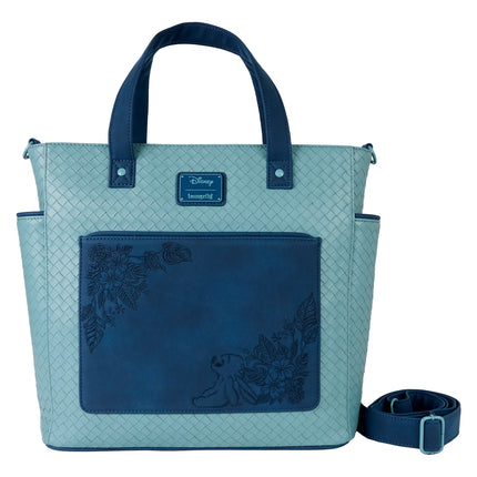 Stitch Embroidered Floral Convertible Tote Bag