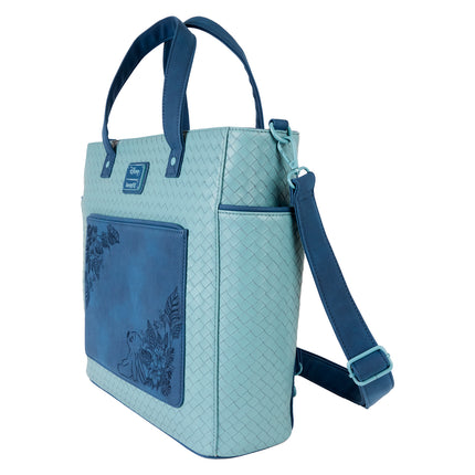Stitch Embroidered Floral Convertible Tote Bag