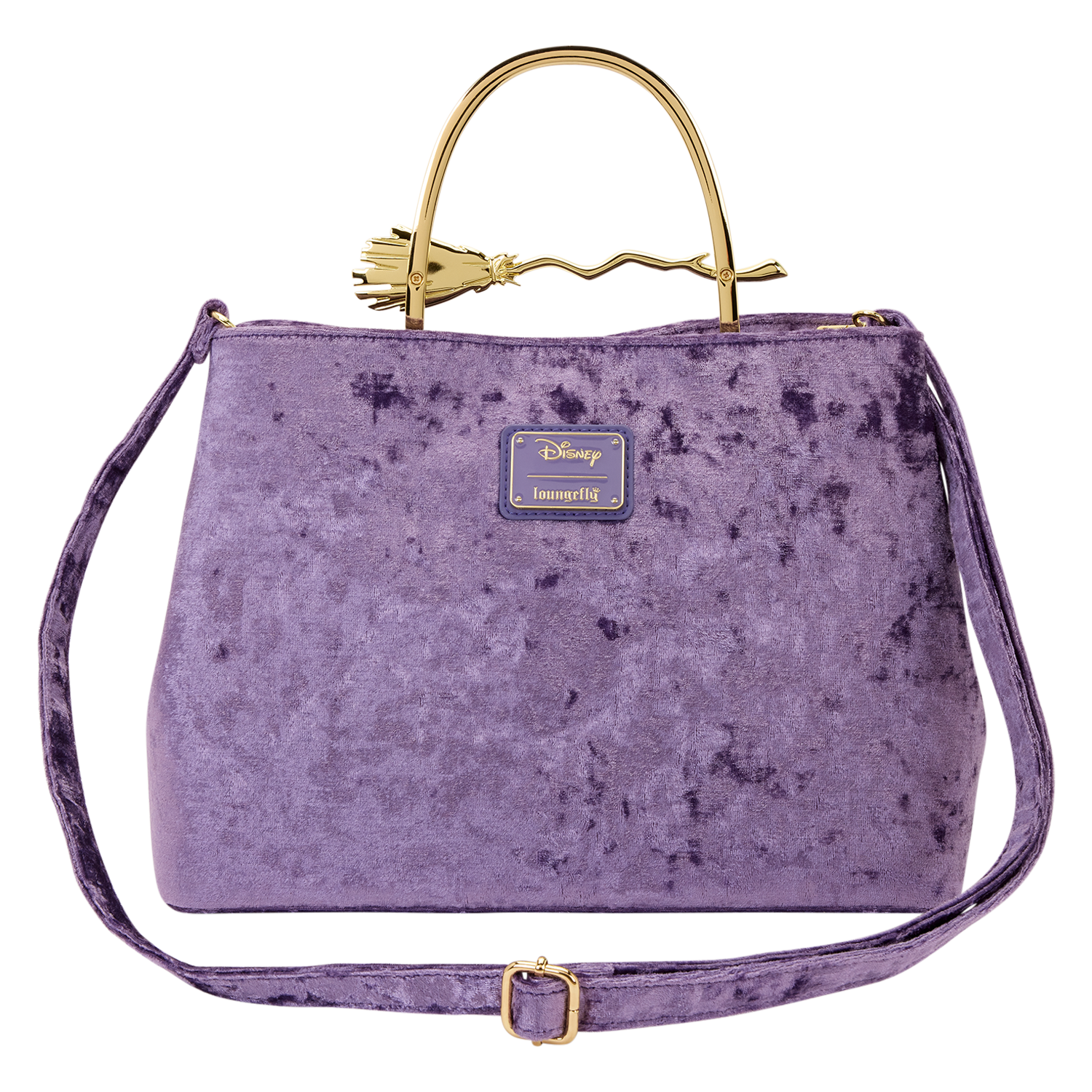 Hocus Pocus Velvet Broom Crossbody Bag