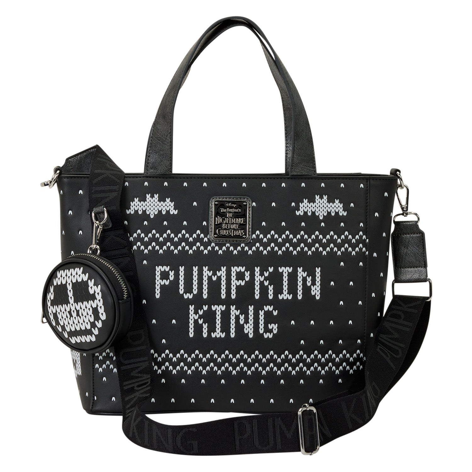 Jack Skellington Reversible Sequins Tote Crossbody Bag with Coin Bag 5