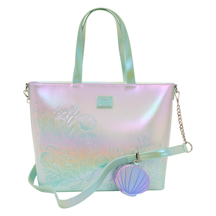 The Little Mermaid Ariel & Flounder Tote Bag with Coin Bag