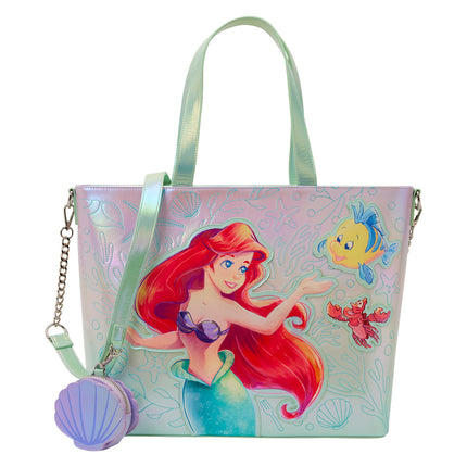 The Little Mermaid Ariel & Flounder Tote Bag with Coin Bag