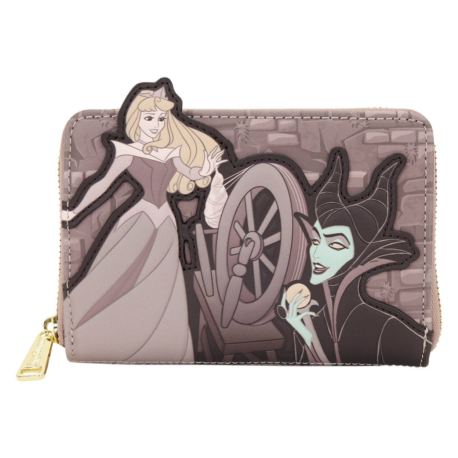 Disney Sleeping Beauty Spinning Wheel Zip Around Wallet