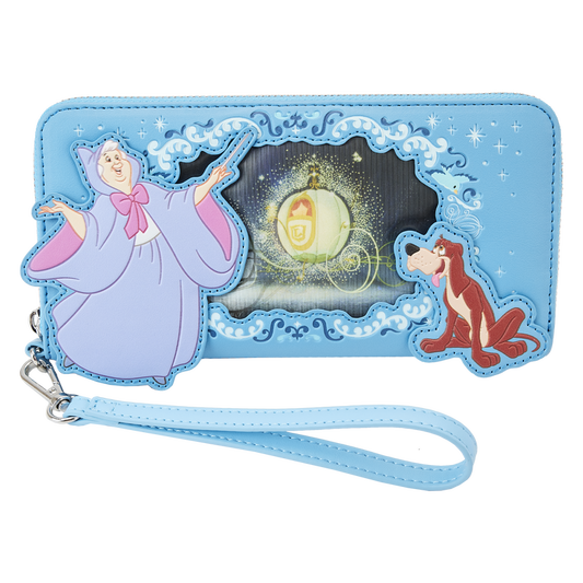 Cinderella Lenticular Princess Series Zip Around Wristlet Wallet