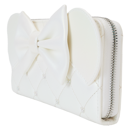 Minnie Mouse Iridescent Wedding Zip Around Wristlet Wallet