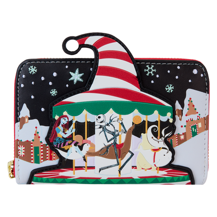 The Nightmare Before Christmas Candy Cane Carousel Zip Around Wallet
