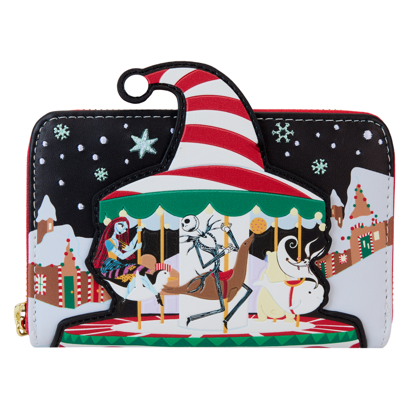 The Nightmare Before Christmas Candy Cane Carousel Zip Around Wallet