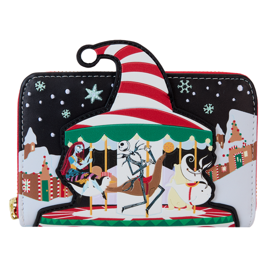 The Nightmare Before Christmas Candy Cane Carousel Zip Around Wallet