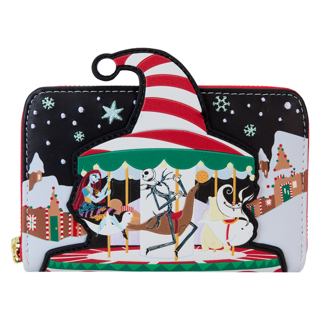 The Nightmare Before Christmas Candy Cane Carousel Zip Around Wallet