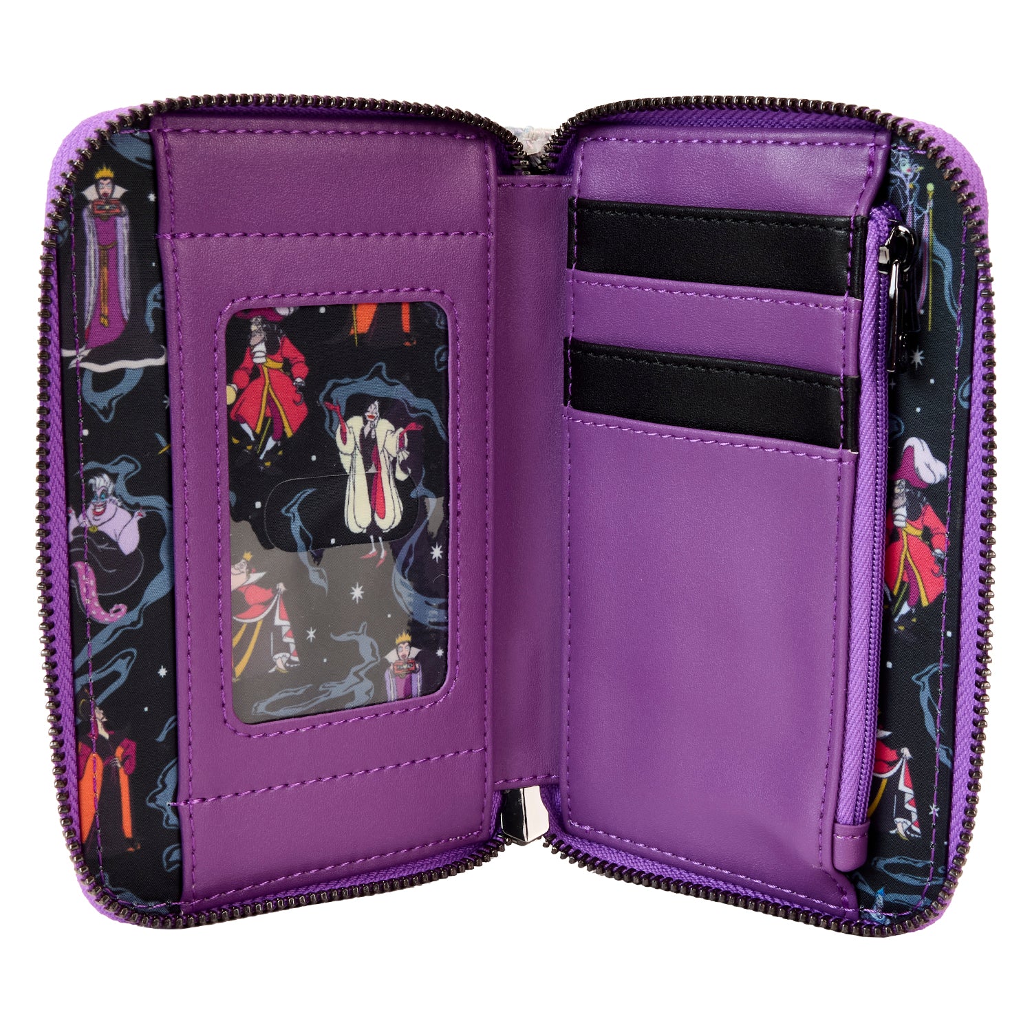 LF DISNEY VILLAINS IRIDESCENT ZIP AROUND WALLET 4