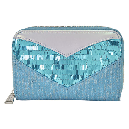 Frozen Princess Elsa Glitter Sequin Zip Around Wallet