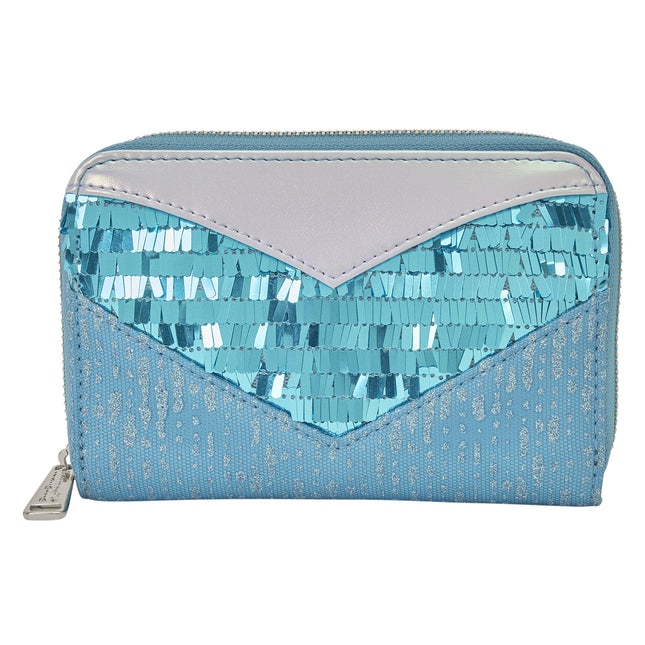 Frozen Princess Elsa Glitter Sequin Zip Around Wallet