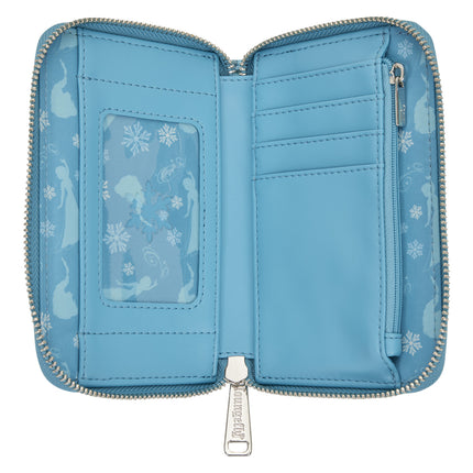 Frozen Princess Elsa Glitter Sequin Zip Around Wallet