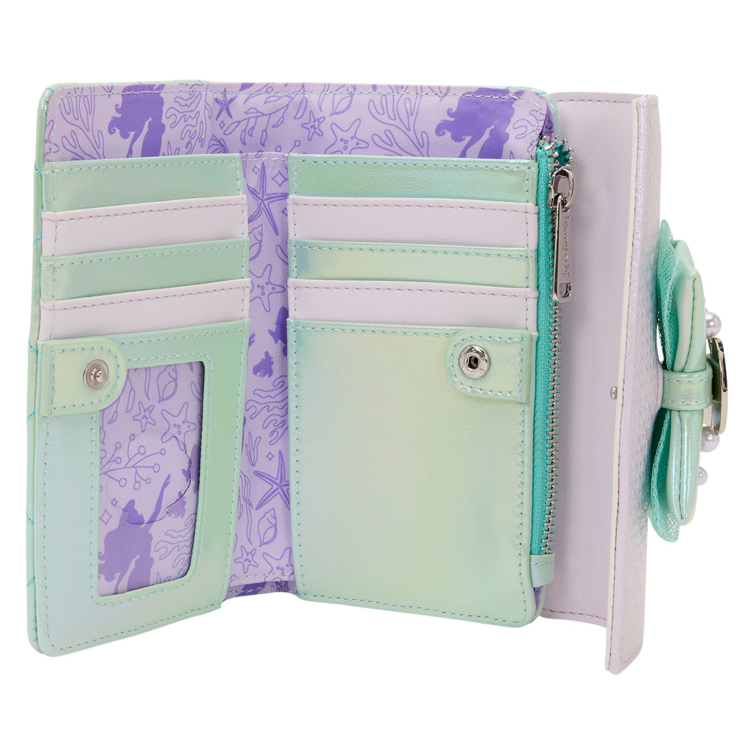 The Little Mermaid Iridescent Pearl Flap Wallet 3