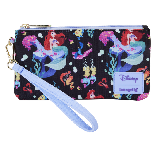 The Little Mermaid 35th Anniversary Life is the Bubbles All-Over Print Nylon Zipper Pouch Wristlet